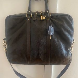 COPY - GUCCI Guccissim Men Women Briefcase Laptop Handbag Dark Brown Computer S…